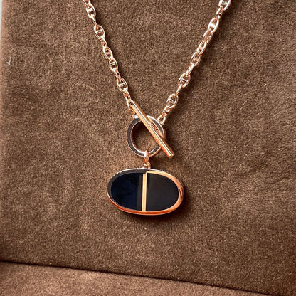 [Shinejoy]CHAINE VERSO BLACK CERAMIC NECKLACE