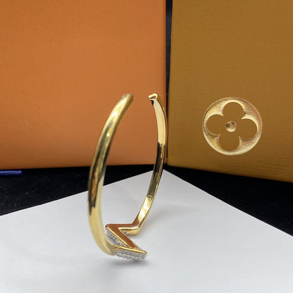 [Shinejoy]VOLTE UPSITE DOWN DIAMOND GOLD OPEN BRACELET