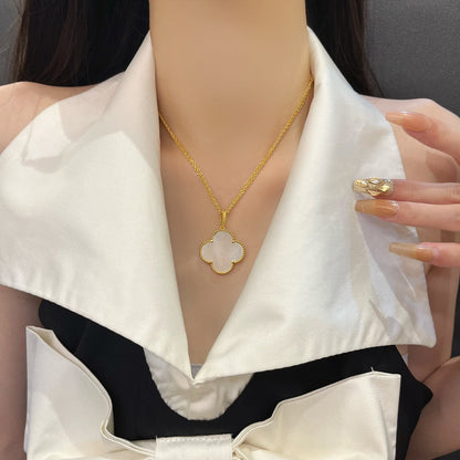 [Shinejoy]CLOVER 25MM MOP LARGE PENDANT NECKLACE
