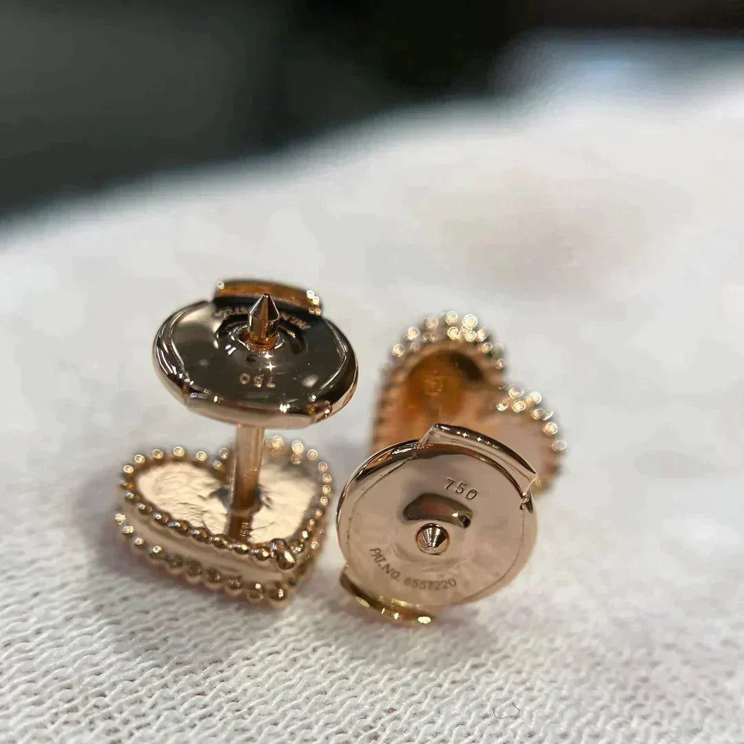 [Shinejoy]HEART CARNELIAN STUD EARRINGS