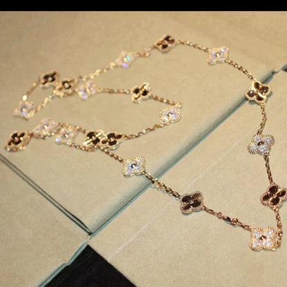 [Shinejoy]CLOVER 20 MOTIFS LASER DIAMOND NECKLACE