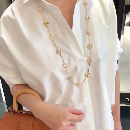 [Shinejoy]CLOVER 20 MOTIFS LASER DIAMOND NECKLACE