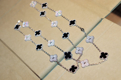 [Shinejoy]CLOVER 20 MOTIFS ONYX DIAMOND SILVER