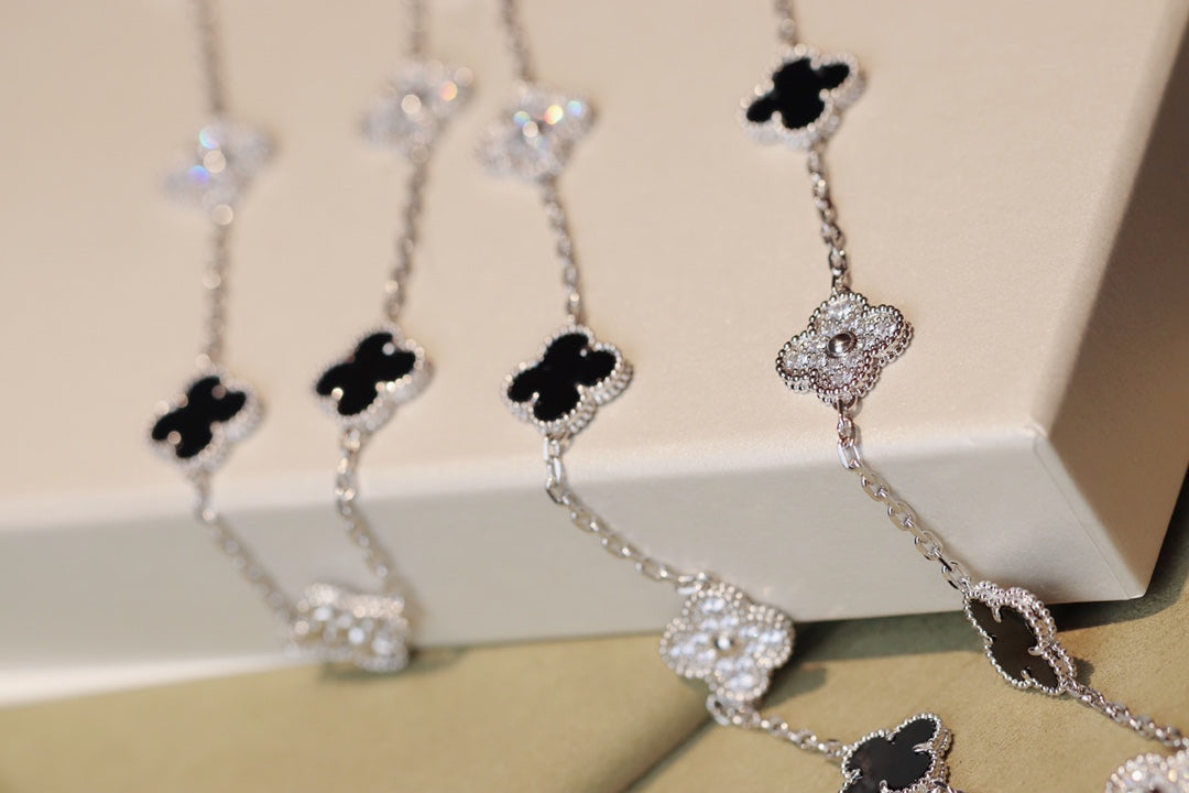 [Shinejoy]CLOVER 20 MOTIFS ONYX DIAMOND SILVER