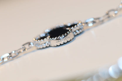 [Shinejoy]CLOVER 20 MOTIFS ONYX DIAMOND SILVER