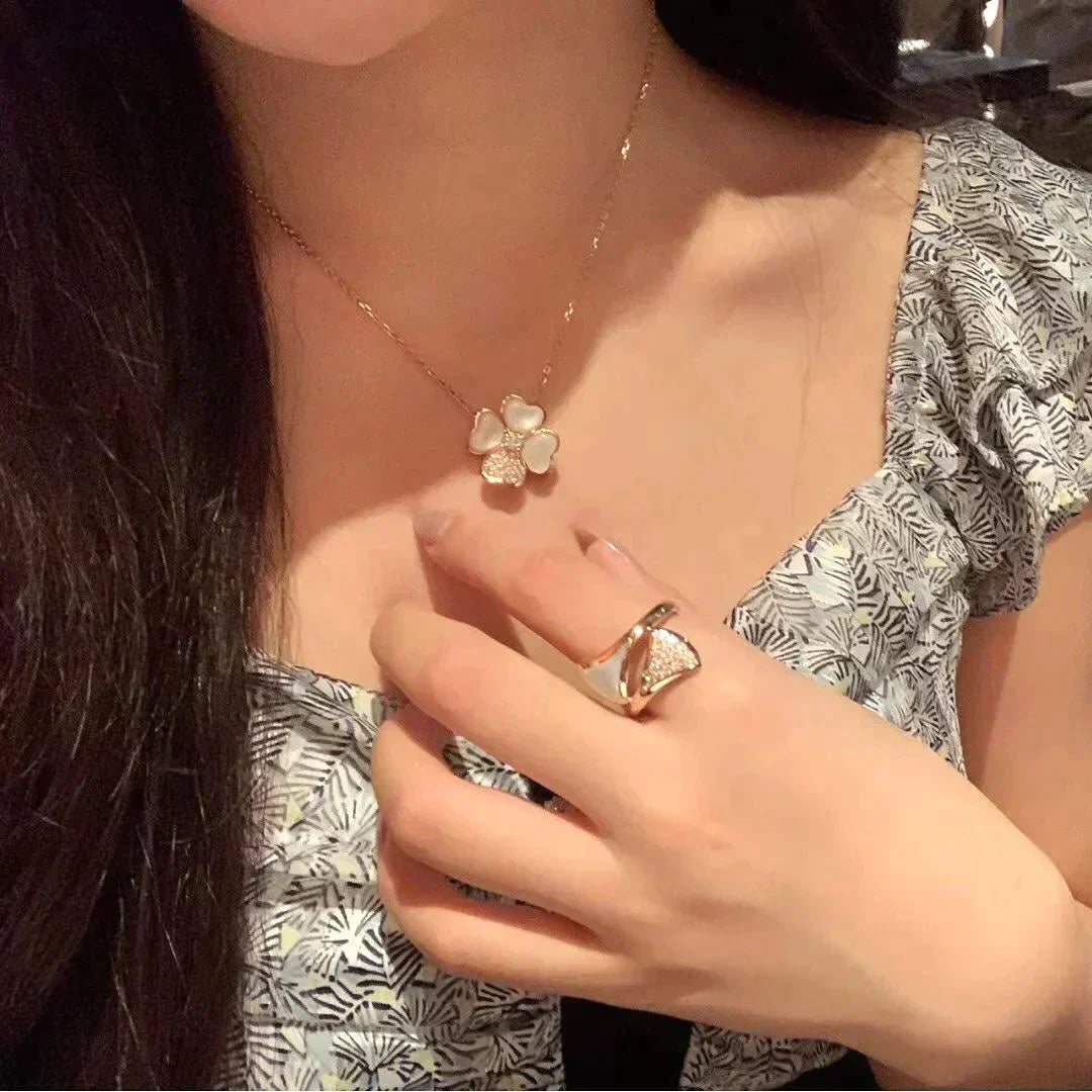[Shinejoy]CLOVER MOP DIAMOND Shinejoy GOLD NECKLACE