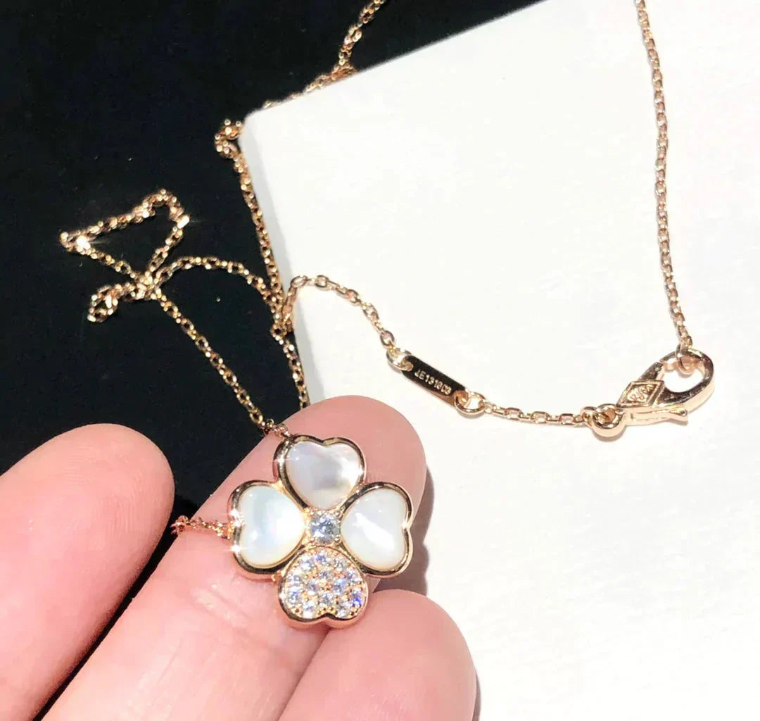[Shinejoy]CLOVER MOP DIAMOND Shinejoy GOLD NECKLACE