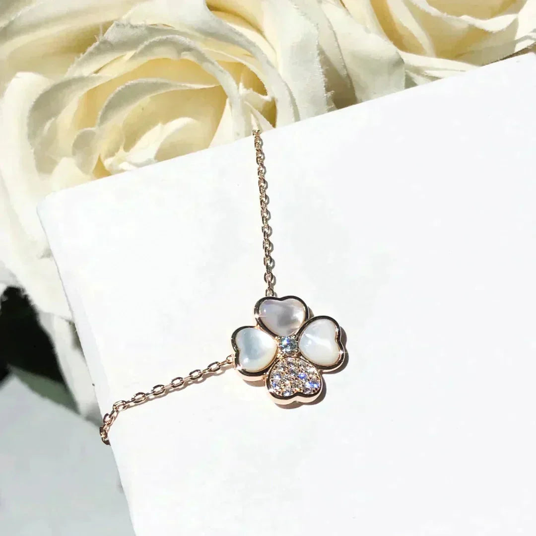 [Shinejoy]CLOVER MOP DIAMOND Shinejoy GOLD NECKLACE