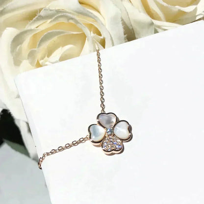 [Shinejoy]CLOVER MOP DIAMOND Shinejoy GOLD NECKLACE