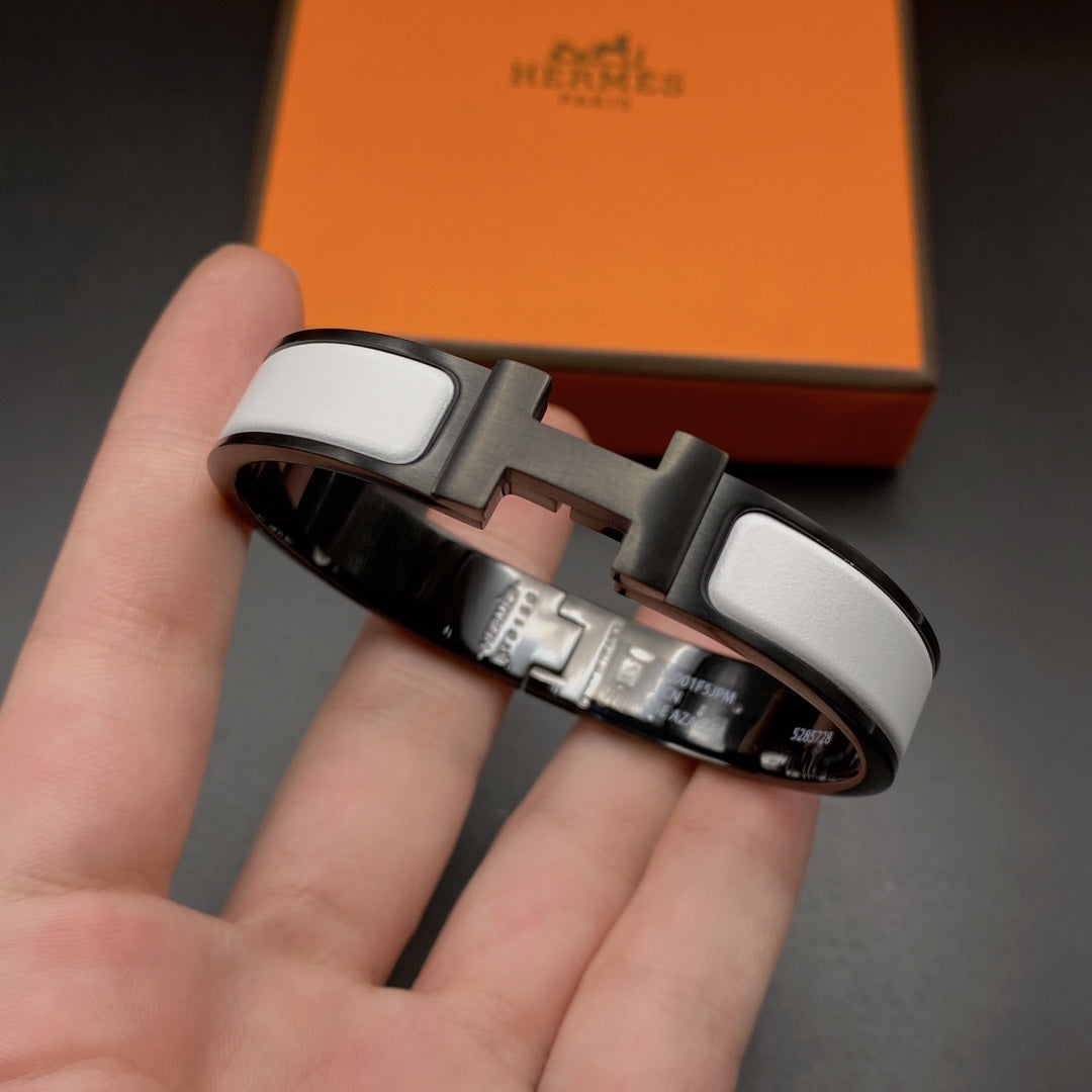 [Shinejoy]H BRACELET 12MM BLACK WHITE CERAMIC