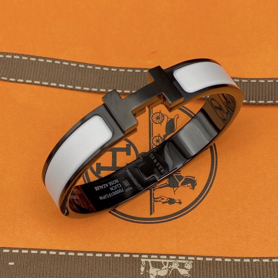 [Shinejoy]H BRACELET 12MM BLACK WHITE CERAMIC