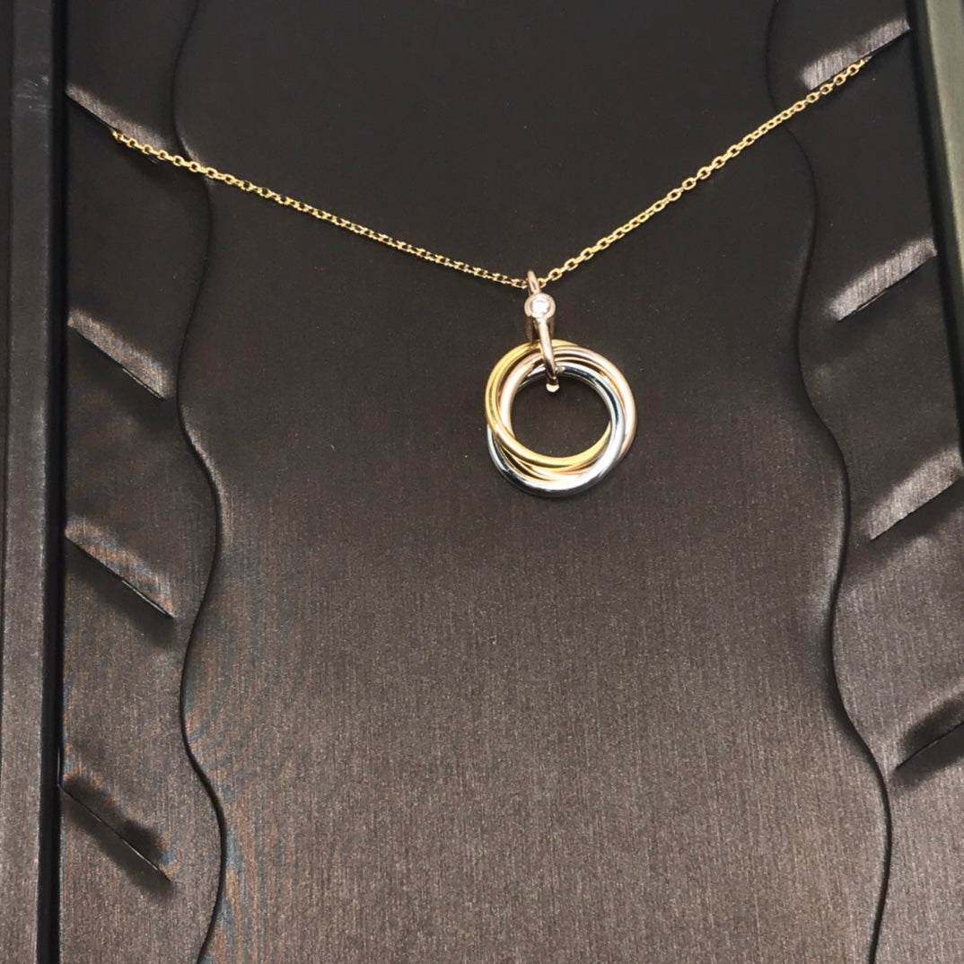 [Shinejoy]TRINITY SILVER GOLD PINK GOLD NECKLACE