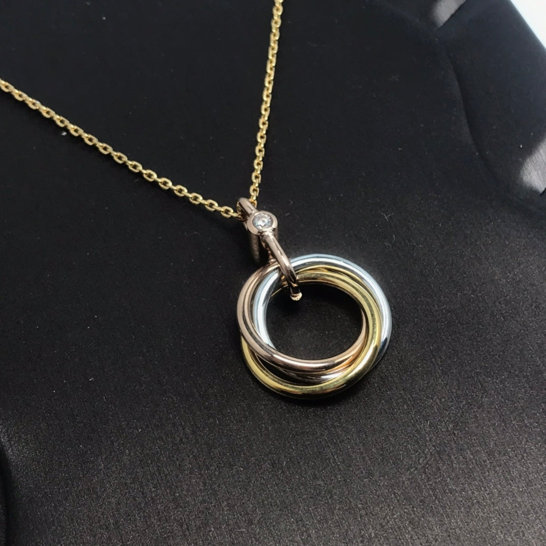 [Shinejoy]TRINITY SILVER GOLD PINK GOLD NECKLACE