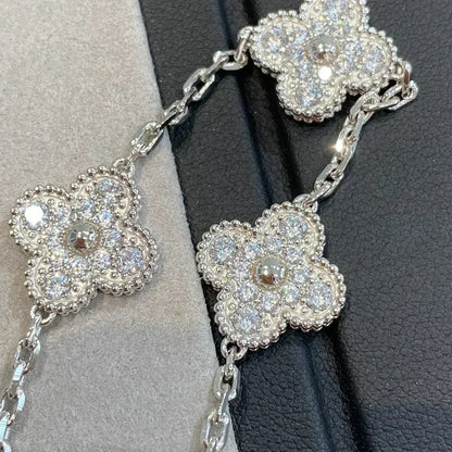 [Shinejoy] CLOVER 5 MOTIF FULL DIAMOND BRACELET COLLECTION