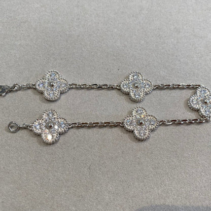 [Shinejoy] CLOVER 5 MOTIF FULL DIAMOND BRACELET COLLECTION