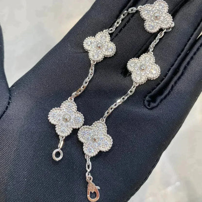 [Shinejoy] CLOVER 5 MOTIF FULL DIAMOND BRACELET COLLECTION