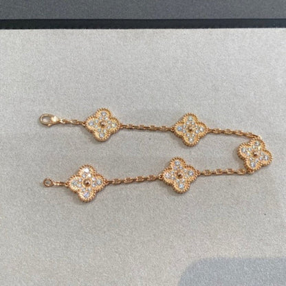 [Shinejoy] CLOVER 5 MOTIF FULL DIAMOND BRACELET COLLECTION