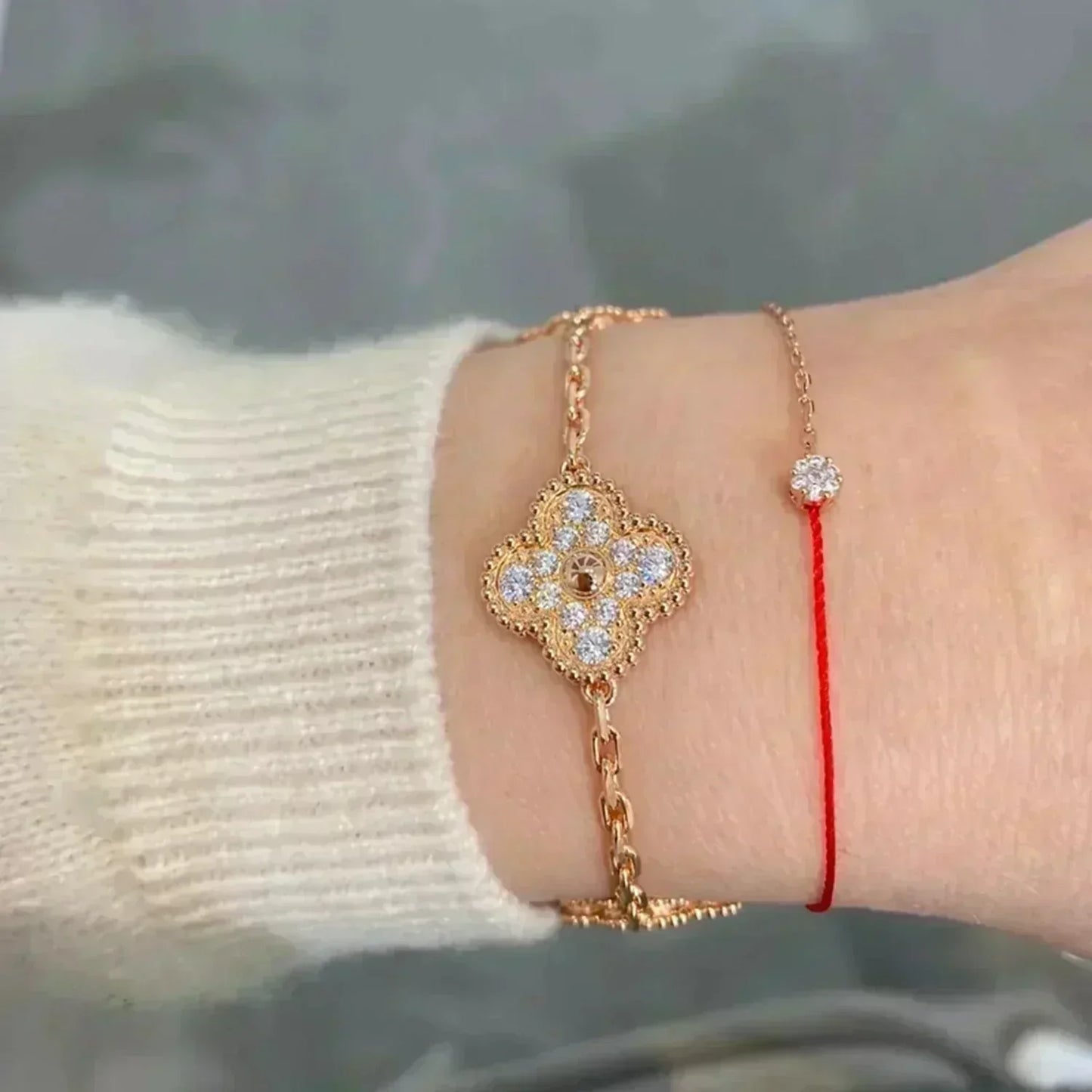 [Shinejoy] CLOVER 5 MOTIF FULL DIAMOND BRACELET COLLECTION
