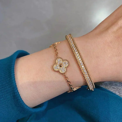 [Shinejoy] CLOVER 5 MOTIF FULL DIAMOND BRACELET COLLECTION