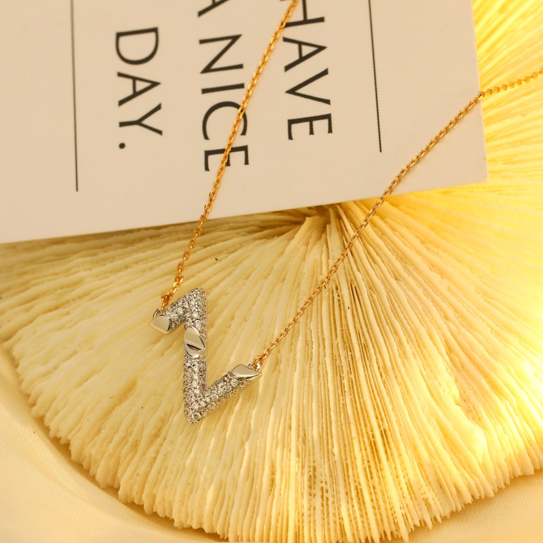 [Shinejoy]VOLT SILVER DIAMOND PEDANT NECKLACE
