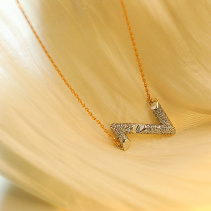 [Shinejoy]VOLT SILVER DIAMOND PEDANT NECKLACE