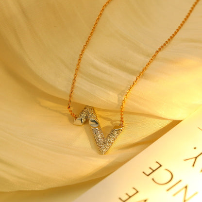[Shinejoy]VOLT SILVER DIAMOND PEDANT NECKLACE