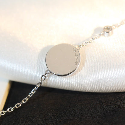[Shinejoy]SUN MOTIF PINK MOP SILVER BRACELET