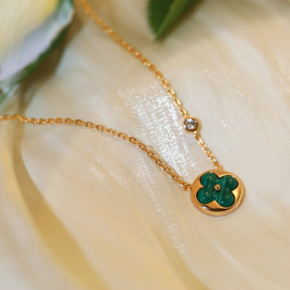 [Shinejoy]SUN PEDANT PINK GOLD 1 DIAMOND NECKLACE