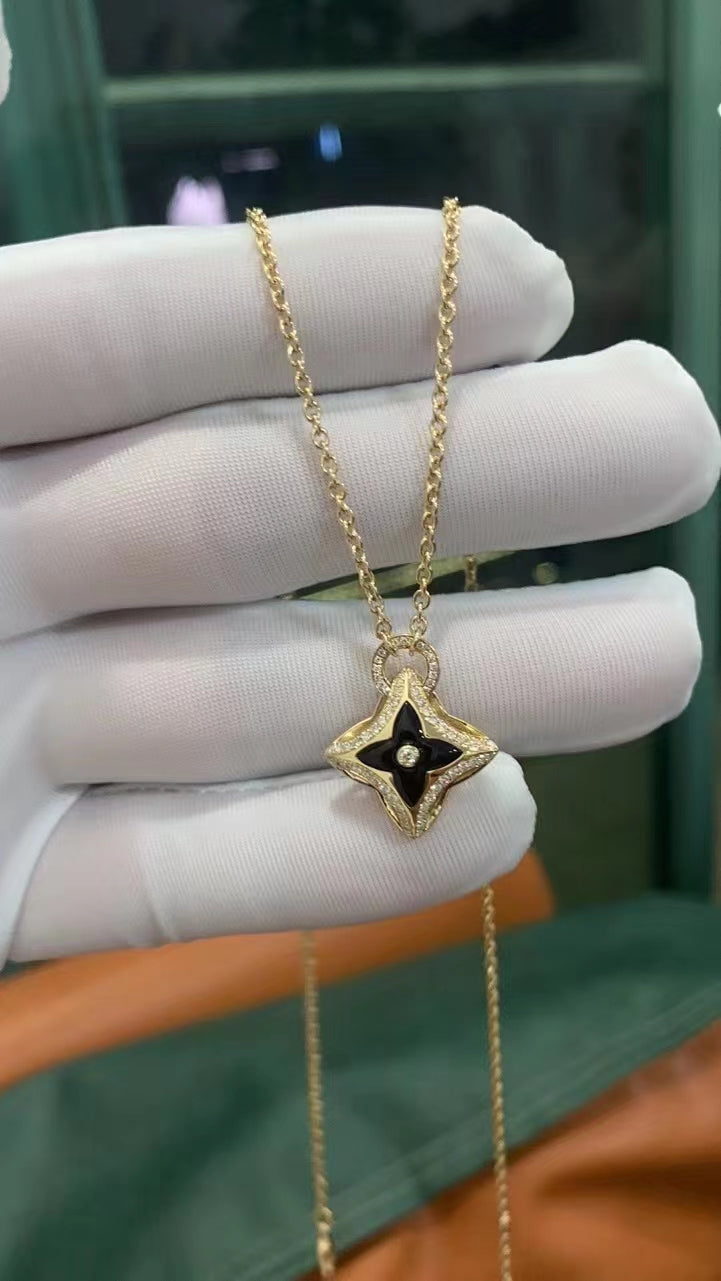 [Shinejoy]STAR PEDANT PINK GOLD DIAMOND NECKLACE