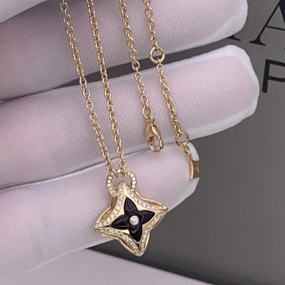 [Shinejoy]STAR PEDANT PINK GOLD DIAMOND NECKLACE
