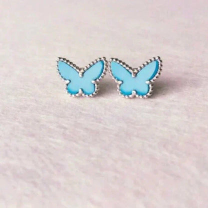 [Shinejoy]BUTTERFLY TURQUOISE EARRINGS SILVER