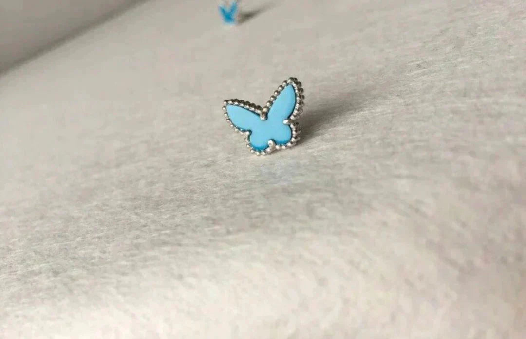 [Shinejoy]BUTTERFLY TURQUOISE EARRINGS SILVER