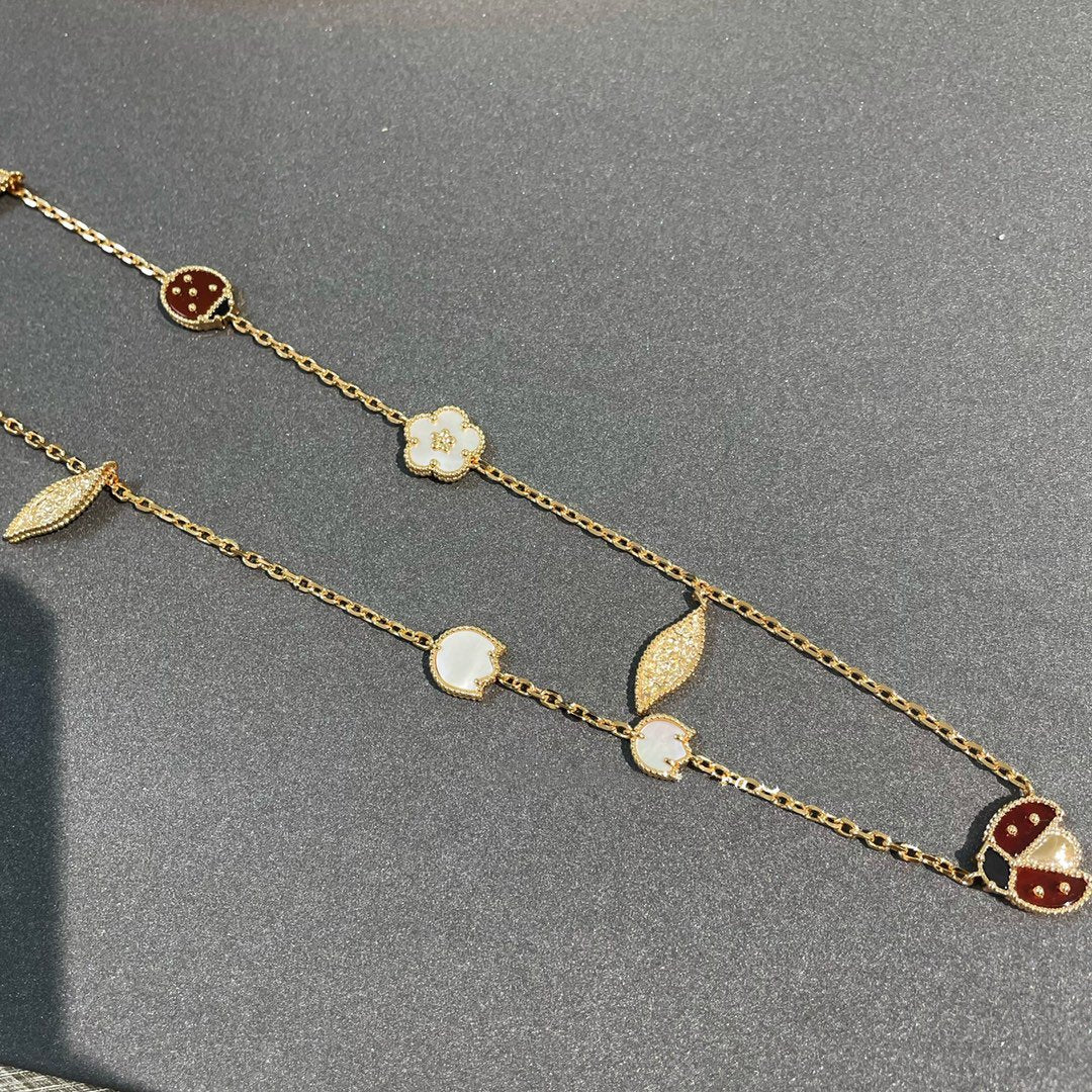 [Shinejoy]LUCKY SPRING 15 MOTIFS GOLD NECKLACE