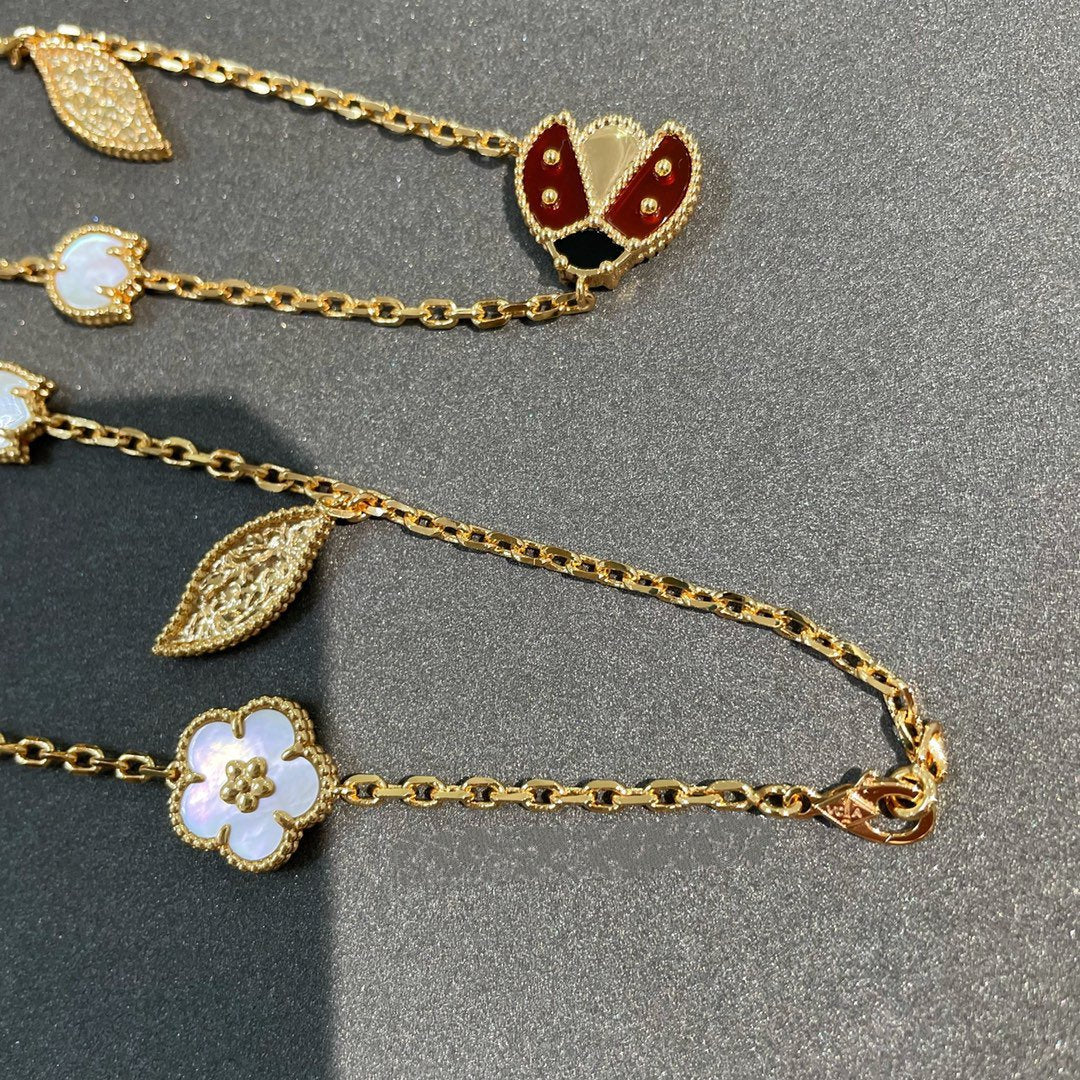 [Shinejoy]LUCKY SPRING 15 MOTIFS GOLD NECKLACE