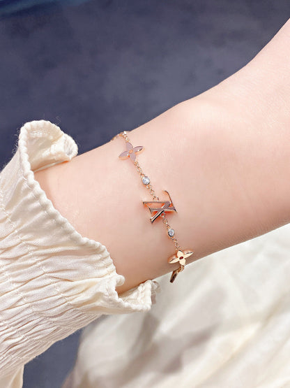 [Shinejoy]STAR AND SUN 7 MOTIFS GOLD BRACELET