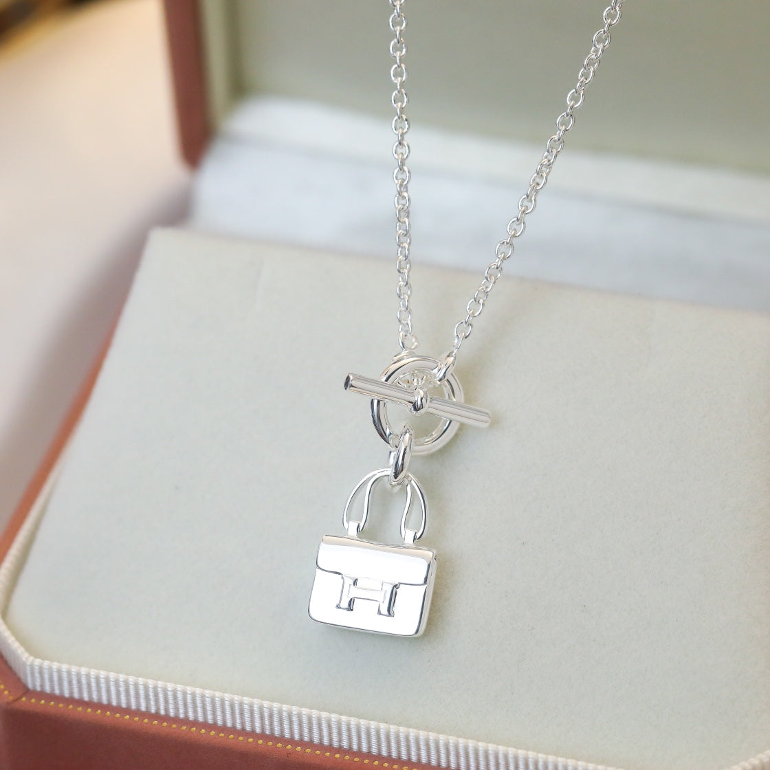 [Shinejoy]POP H PEDANT SILVER NECKLACE