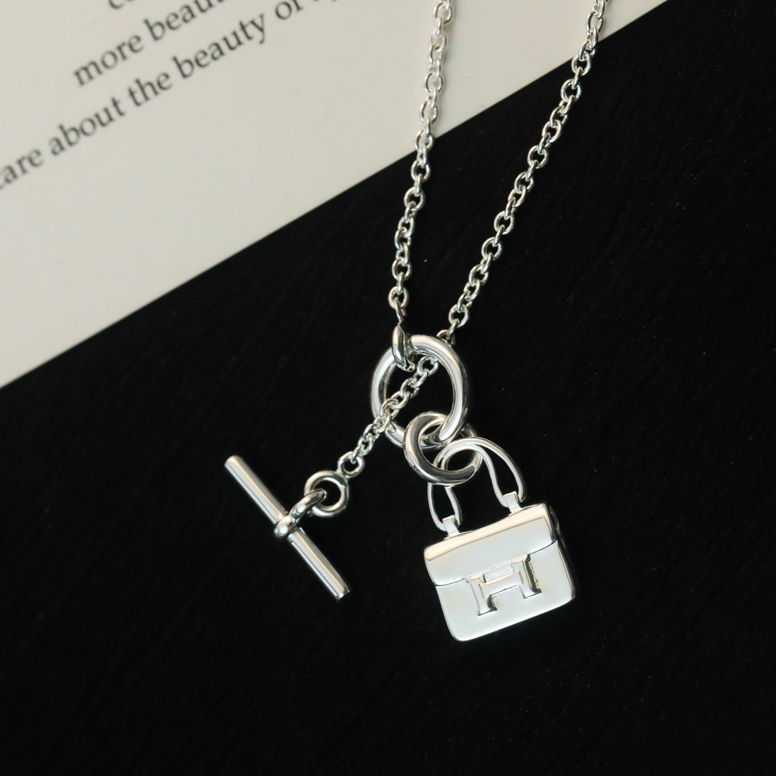 [Shinejoy]POP H PEDANT SILVER NECKLACE