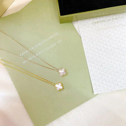 [Shinejoy]CLOVER MINI 9.5MM WHITE MOTHER-OF-PEARL NECKLACE
