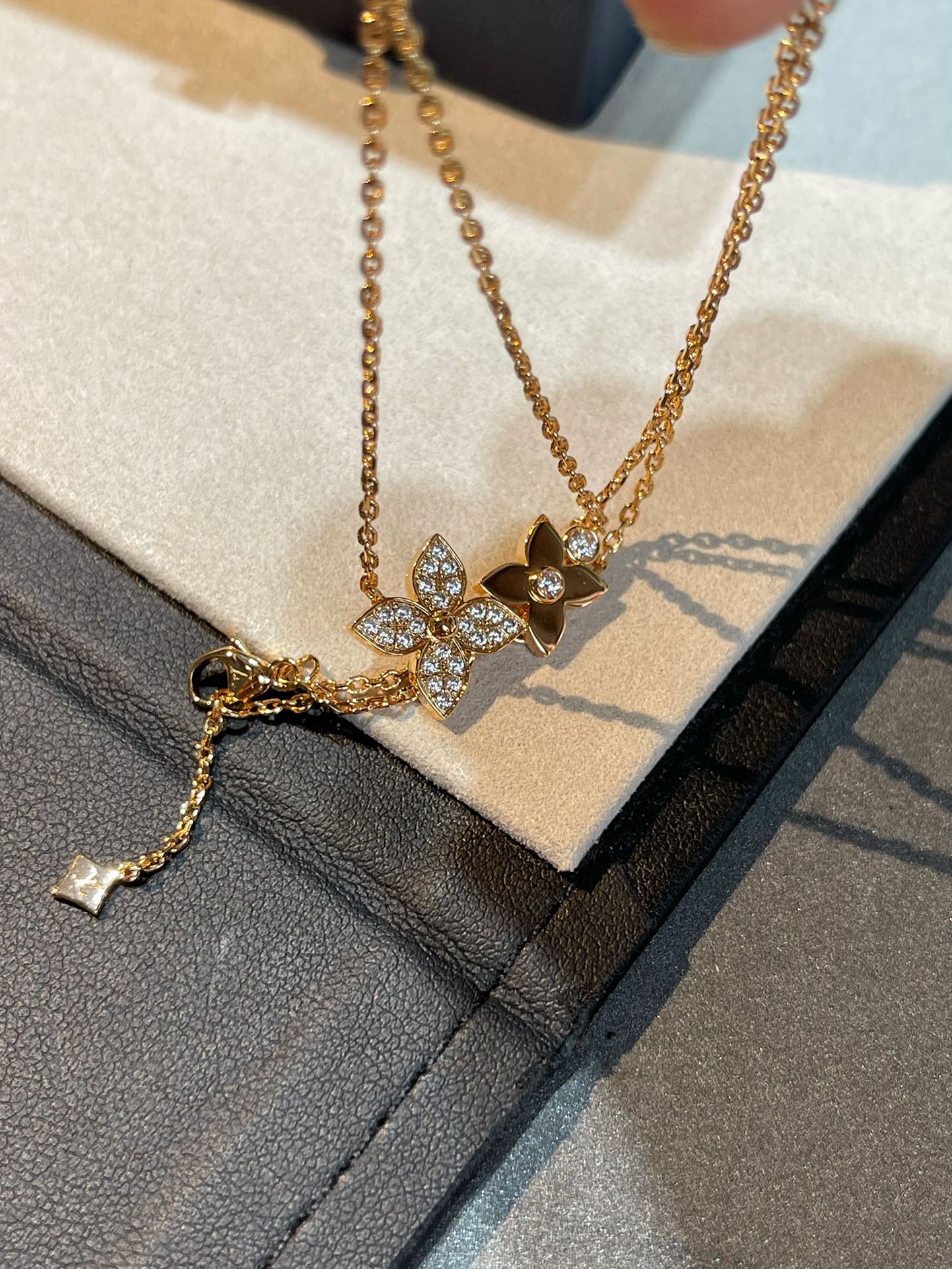 [Shinejoy]STAR BLOSSOM NECKLACE PINK GOLD DIAMONDS