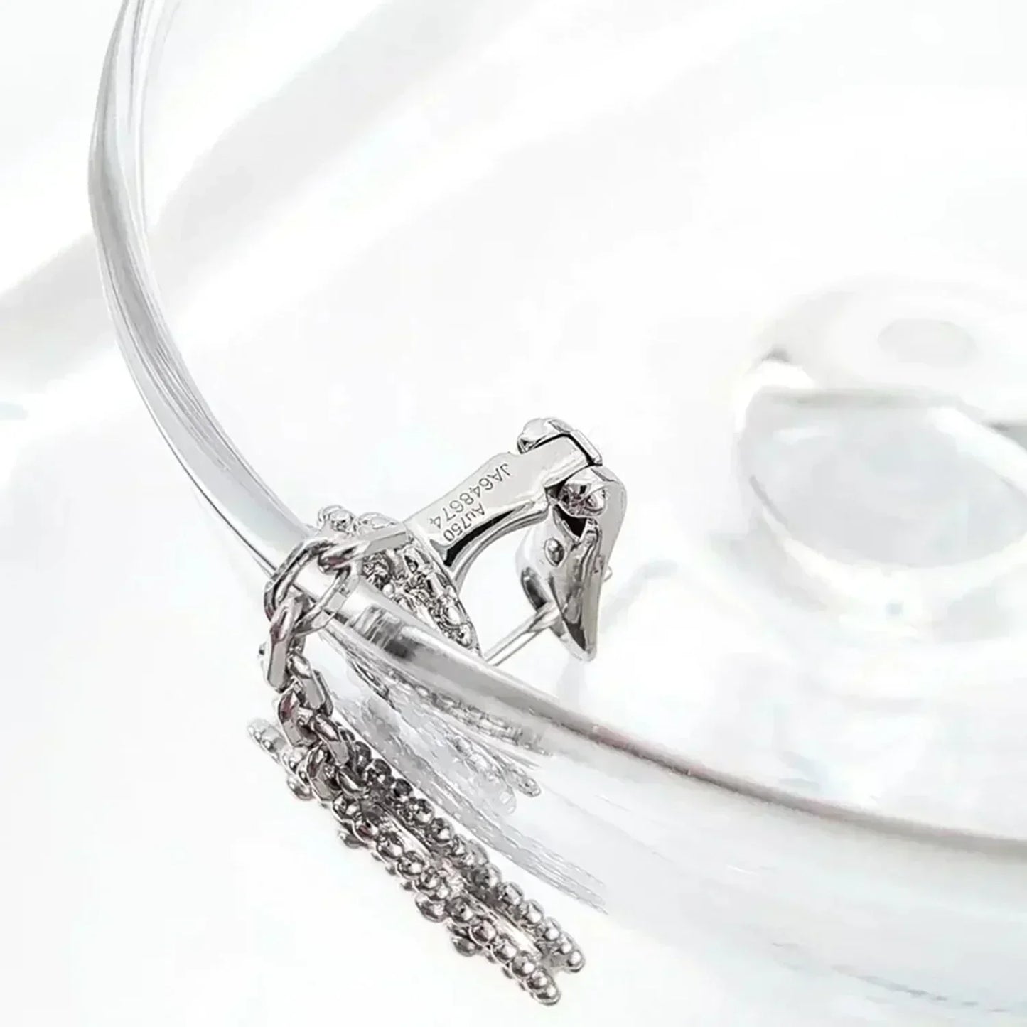 [Shinejoy]CLOVER 2 MOTIFS  DIAMOND ONYX EARRINGS SILVER