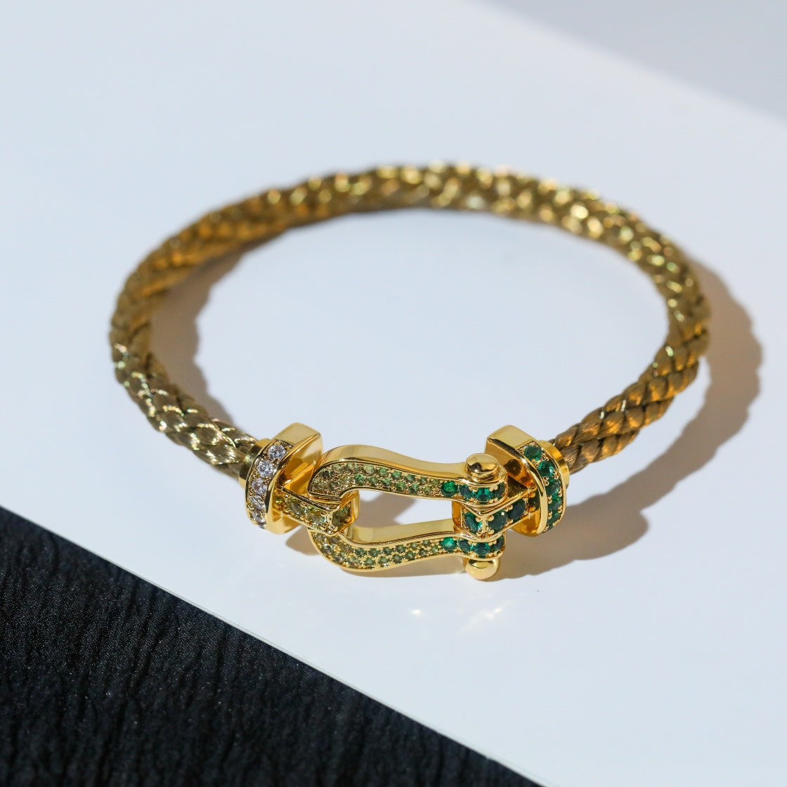 [Shinejoy]FORCE 10 GOLD GREEN DIAMOND PAVED