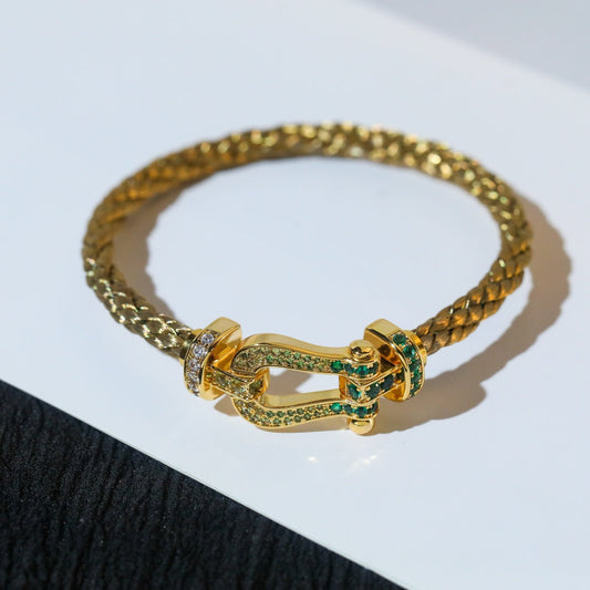 [Shinejoy]FORCE 10 GOLD GREEN DIAMOND PAVED
