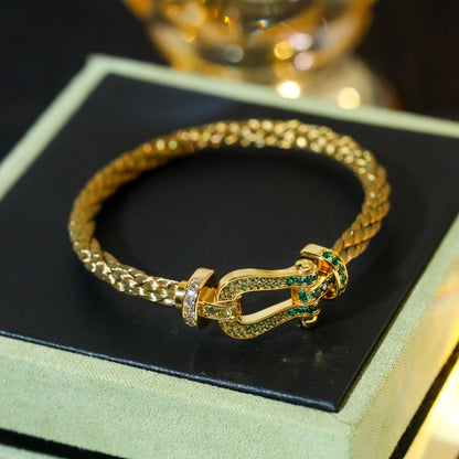 [Shinejoy]FORCE 10 GOLD GREEN DIAMOND PAVED