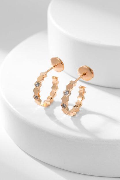 [Shinejoy]BEE LOVE DIAMOND HOOP EARRINGS
