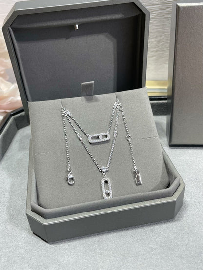 [Shinejoy]MOVE 2 ROW DIAMOND NECKLACE