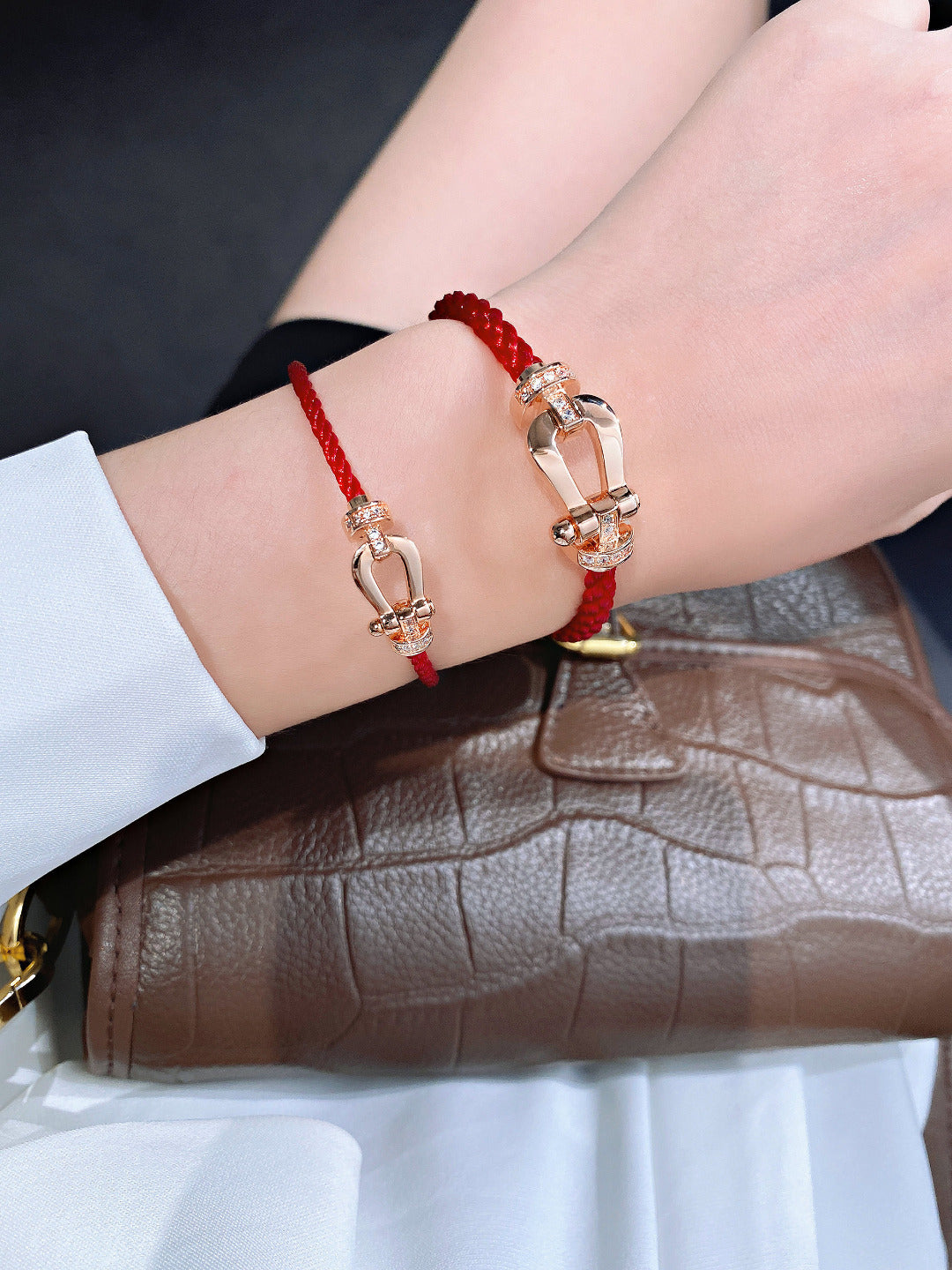 [Shinejoy]FORCE 10 HALF DIAMOND PINK GOLD RED CORDERI LARGE AND MEDIUM MODEL
