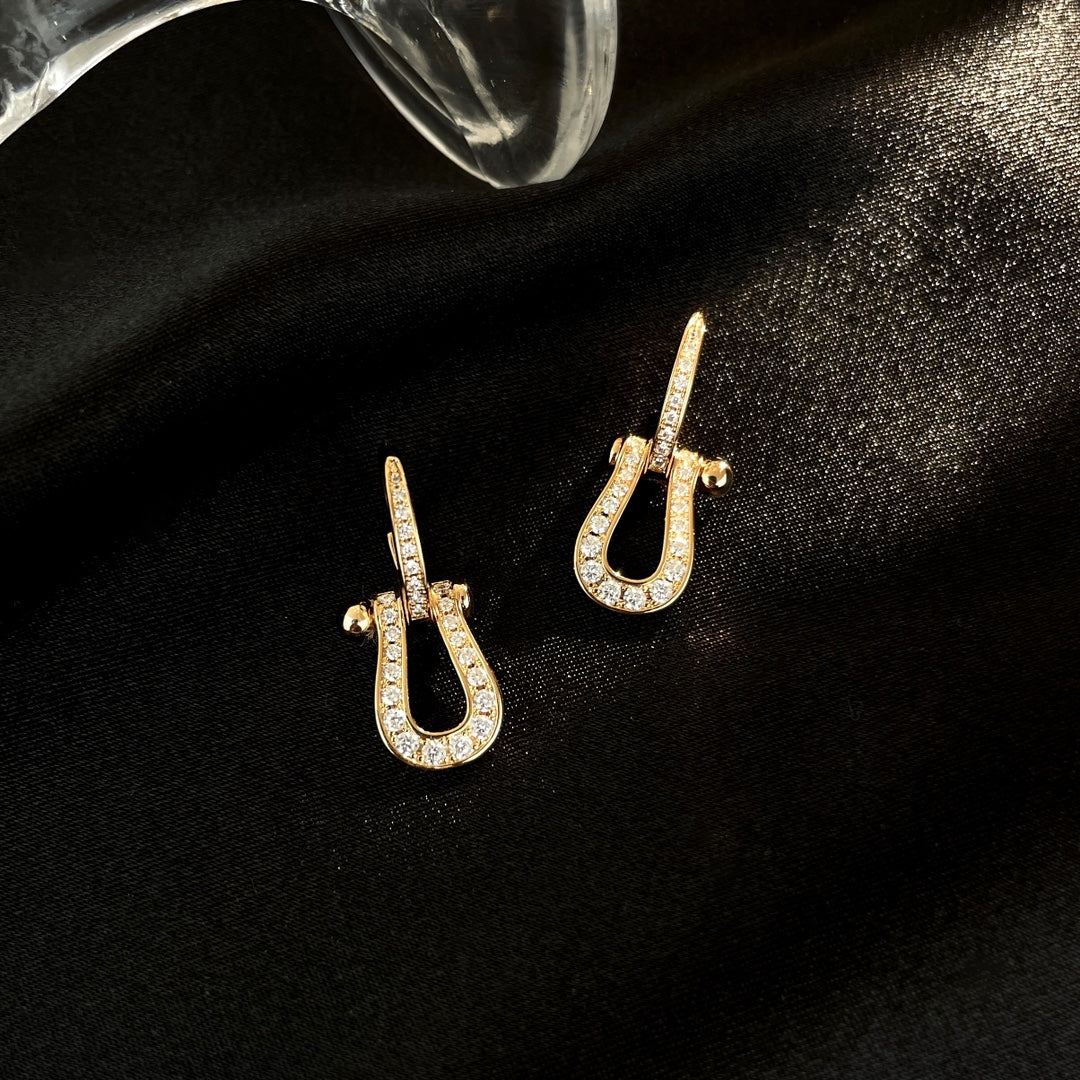 [Shinejoy]FORCE 10 FULL DIAMOND DROP EARRINGS MEDIUM MODEL
