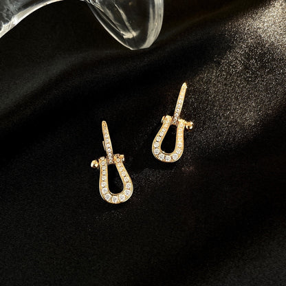 [Shinejoy]FORCE 10 FULL DIAMOND DROP EARRINGS MEDIUM MODEL