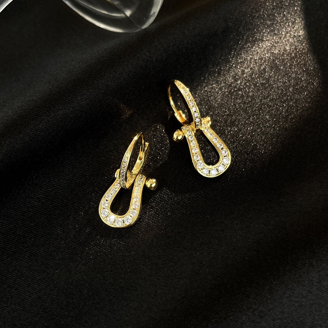[Shinejoy]FORCE 10 FULL DIAMOND DROP EARRINGS MEDIUM MODEL