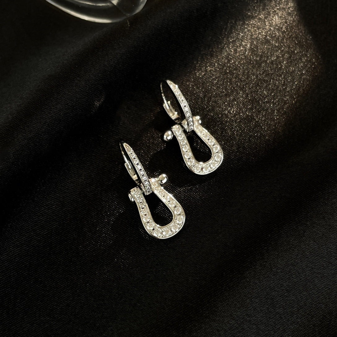 [Shinejoy]FORCE 10 FULL DIAMOND DROP EARRINGS MEDIUM MODEL